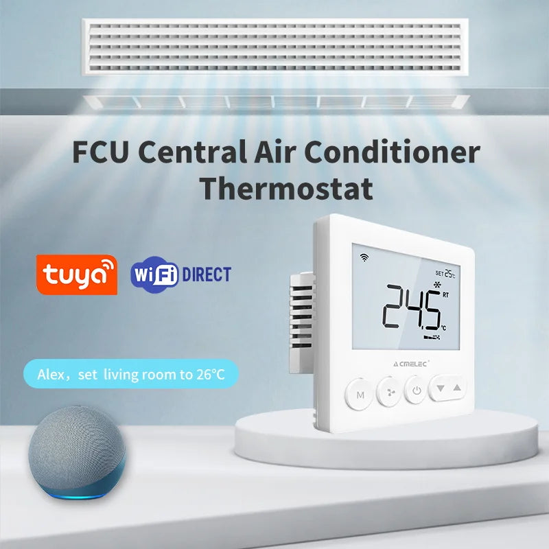 Digital Central Air Conditioning FCU Fan Coil Unit Thermostat Weekly Programmable Temperature Controller Wholesale Price