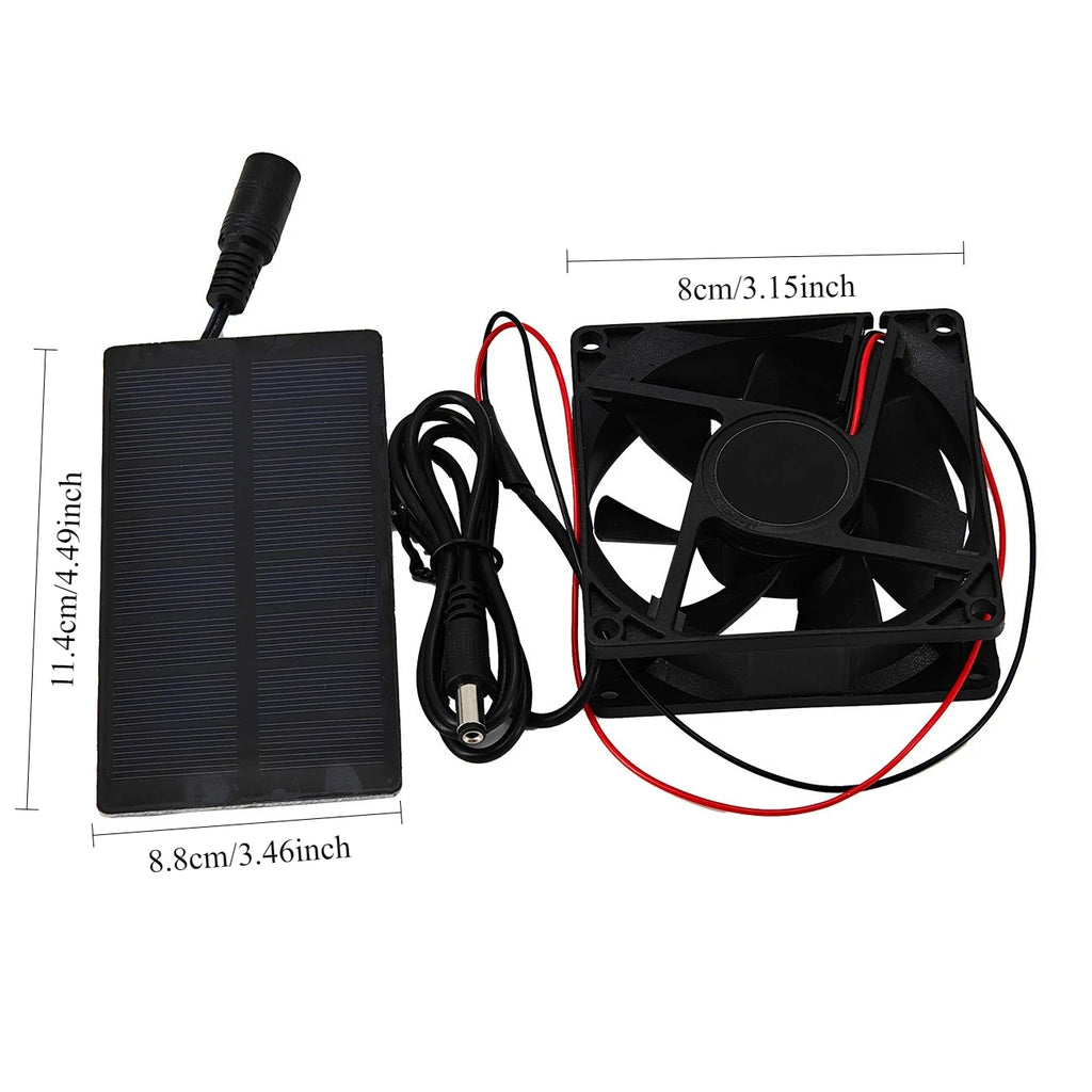 Small Solar Exhaust Fan Mini Cooling Fan Solar Powered Fan Wit Outdoor, Utility Room, Pet House, Chicken House, Dog House