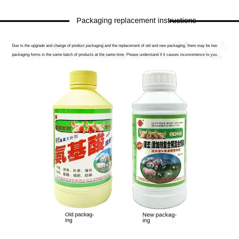 Solución Nutritiva de Aminoácidos 500ml para Cerdos, Aves y Animales de Granja