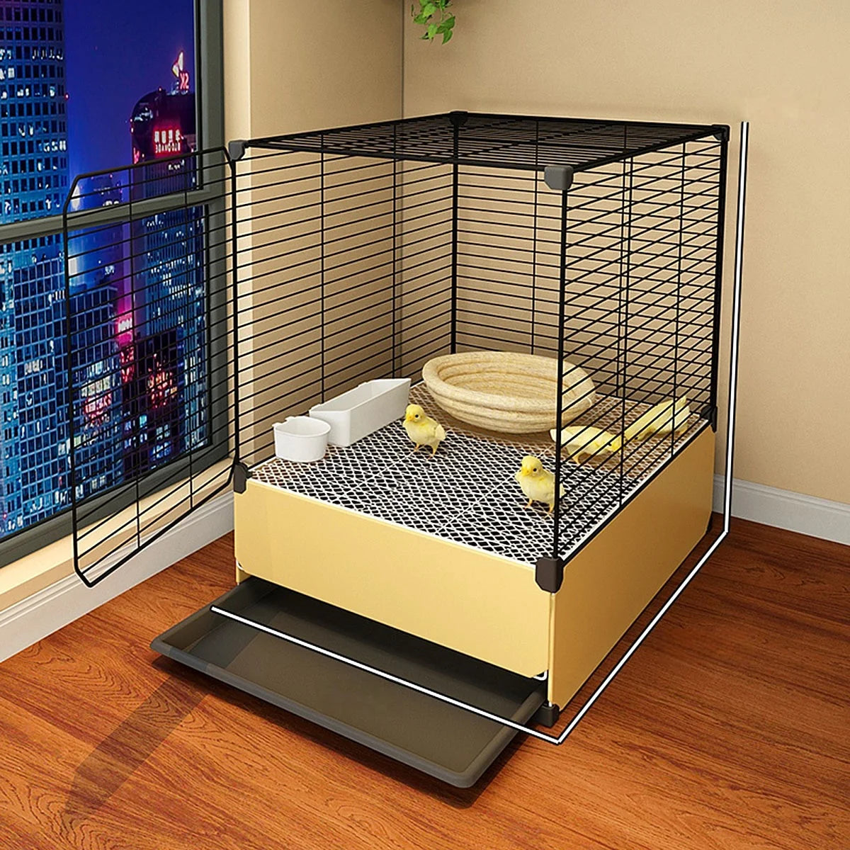 Jaula Metálica Amplia para Cría de Gallinas