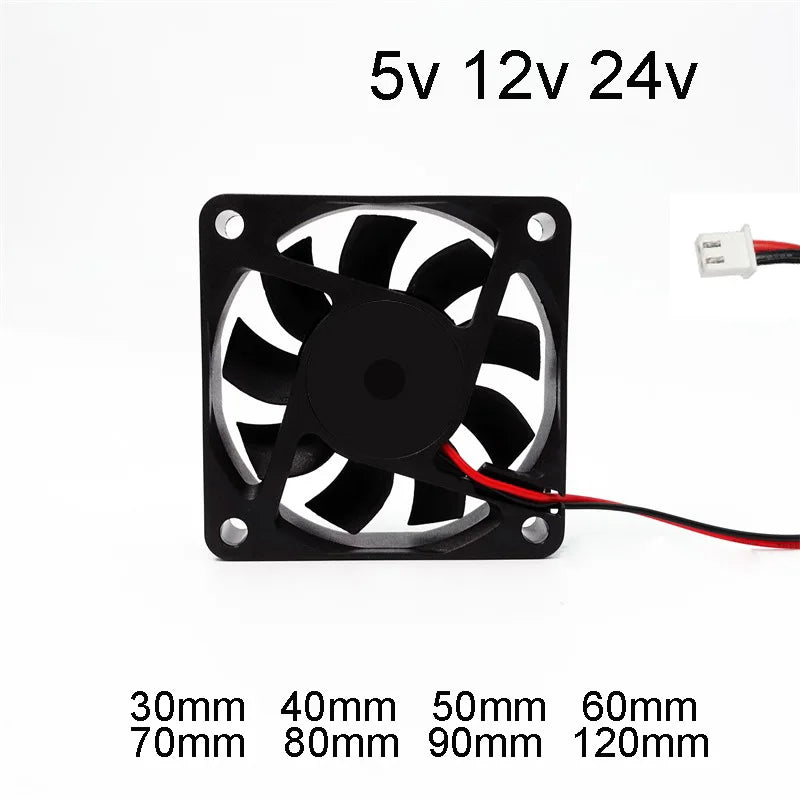 Mini Quiet Ventilador 120mm 90mm 80mm 70mm 60mm Fans DC 12v 24v 5v Sleeve Bearing Industrial Cooling Fans Computer Accessories