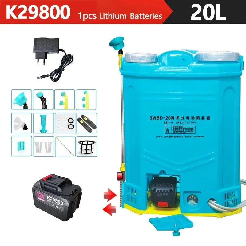 Pulverizador Eléctrico Mochila 20L con Batería de Litio para Gallineros