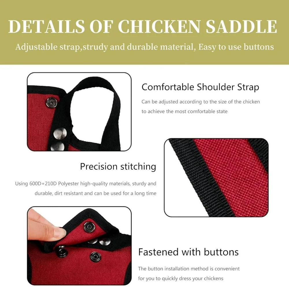 Sillín Protector Ajustable para Gallinas Chaqueta Plumas