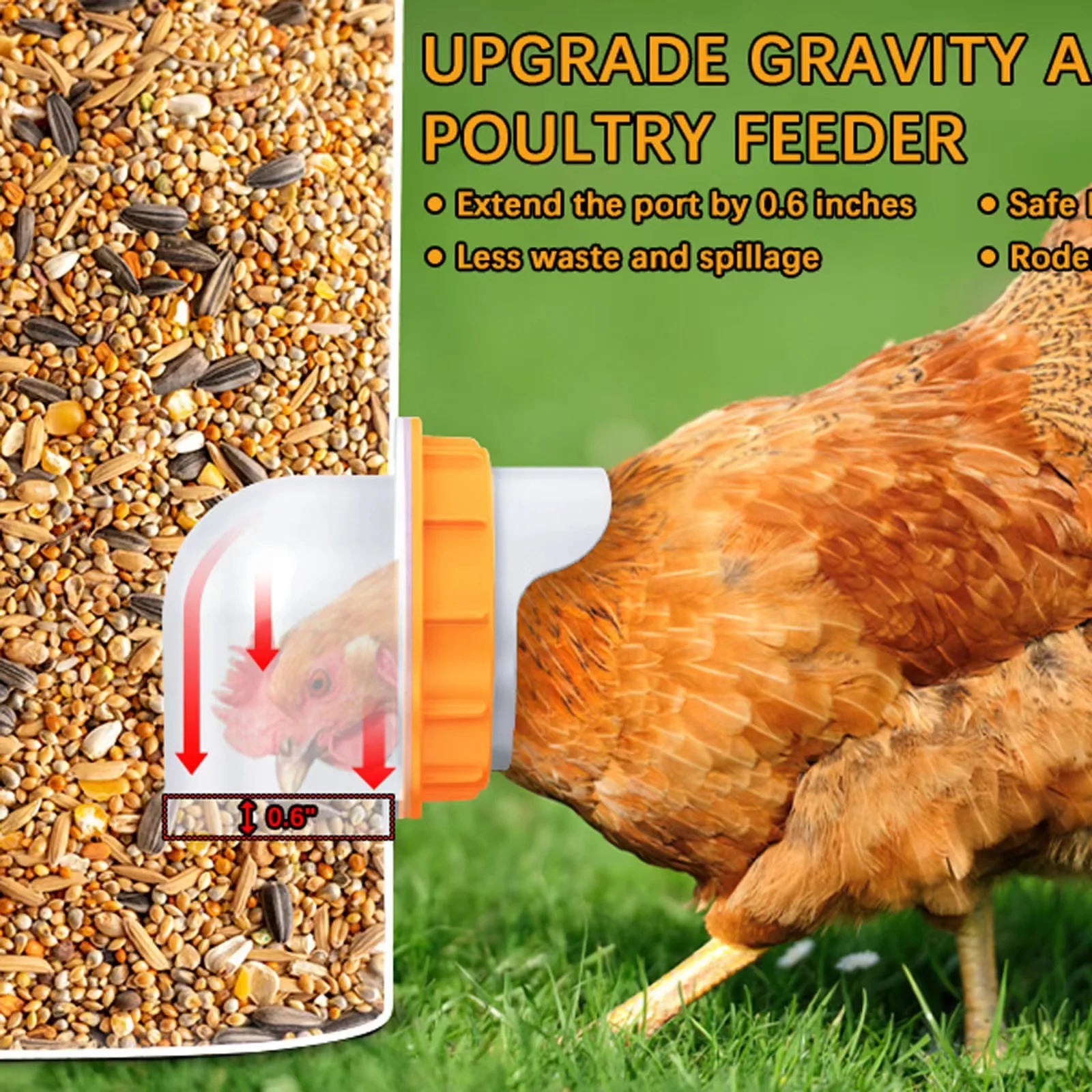 Poultry Pro Feeder Rainproof Chicken Feeder DIY Automatic Poultry Feed Bucket Self Gravity Feeding Of Chicken And Duck