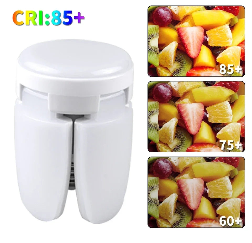 LED 4 Leaf Bulb E27 Collapsible Warm White Light Pendant Light Storage Garage Kitchen Lighting High Brightness Remote Control