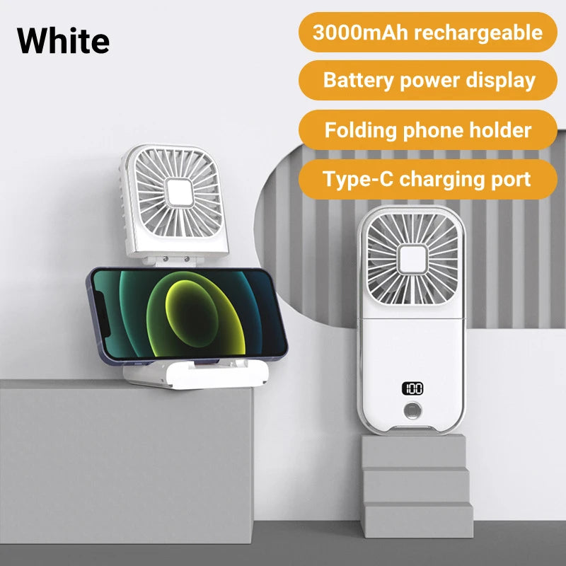 Foldable Hanging Neck Fan Cooling Desktop Refrigeration Handheld USB Mini Fan Camping Mute Ventilador Air Cooler for Sports