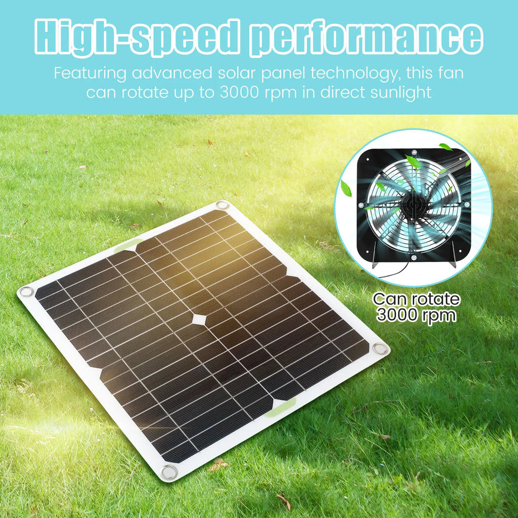 Kit Ventilador Solar 100W 12V Doble para Gallineros e Invernaderos