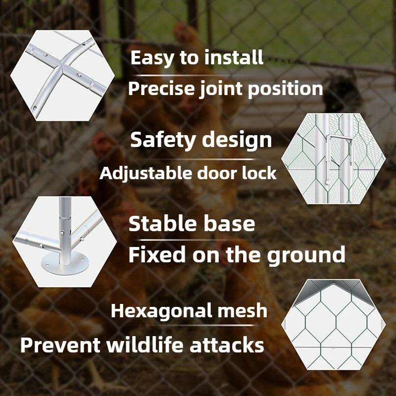 Jaula Grande para Gallinas de Exterior con Cubierta