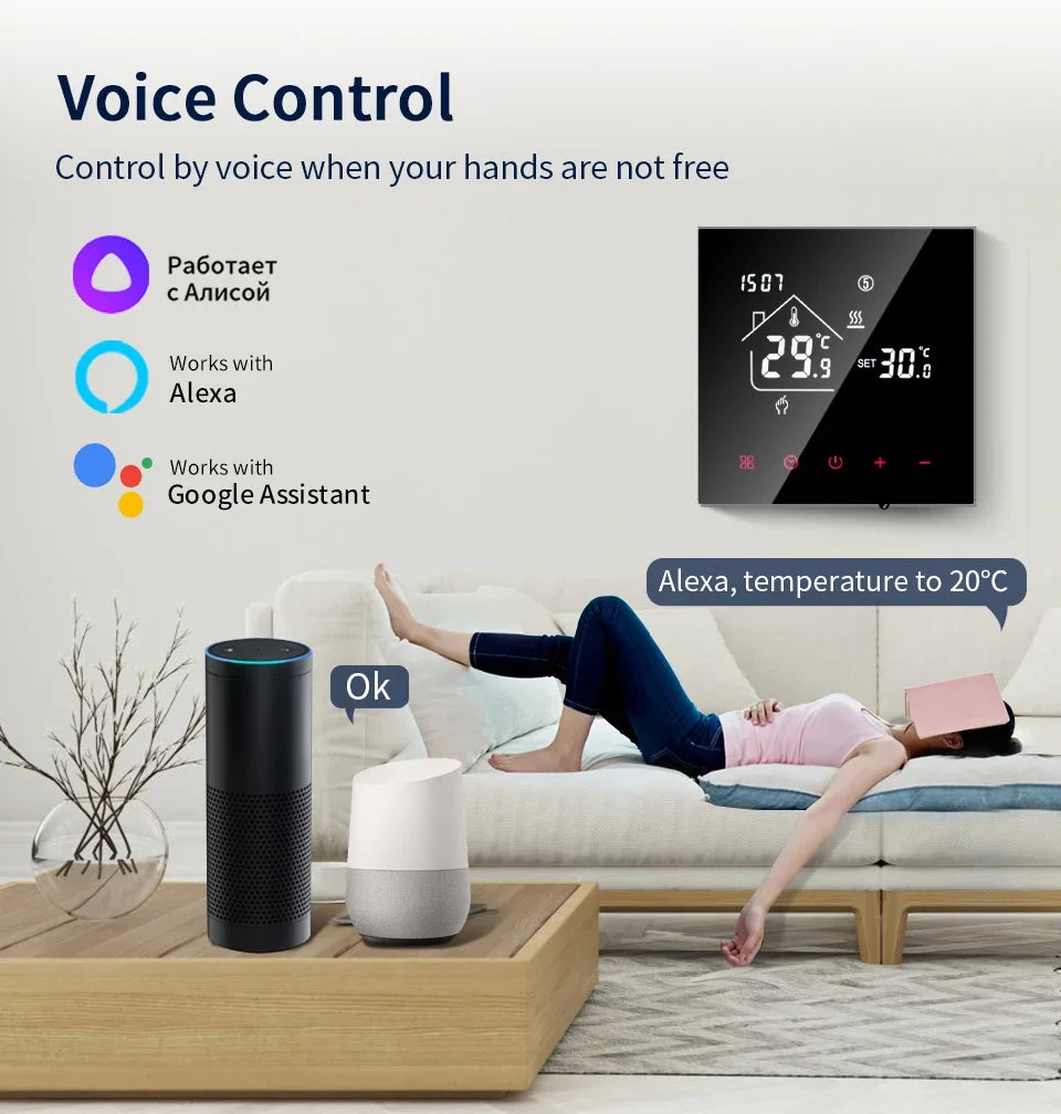 WiFi Smart Thermostat Temperature Controller Tuya Smart Life For Floor Heating Electric/Water Gas Boiler Works With Alexa Alice