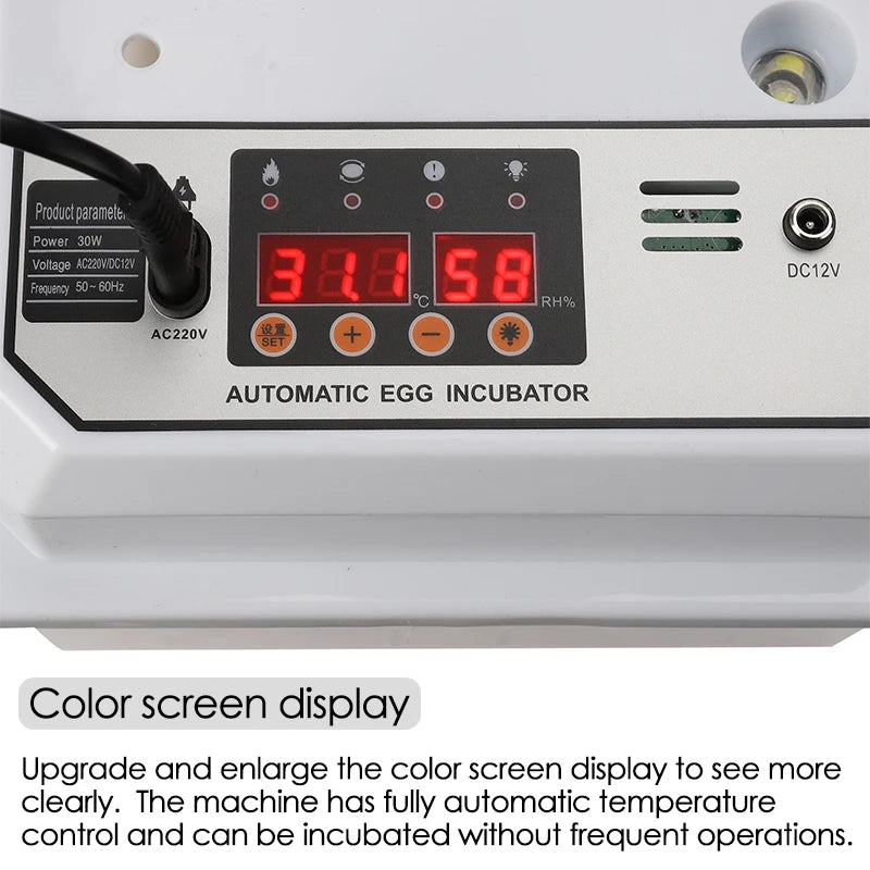 16 Eggs Farm Poultry Fully Automatic Turning Egg Incubator Dual-Electric Mini Household Brooder for Chicken Goose Duck Birds