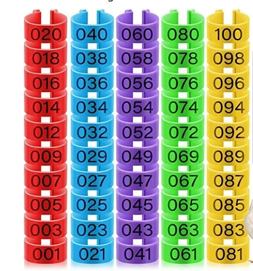 Anillos Numerados para Pies de Pollos y Aves de Corral