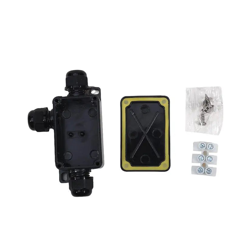 Junction Box Mini Outdoor Waterproof Ip66 Terminals One In Two Out Waterproof Box Plastic Corrosion Resistant Black Junction