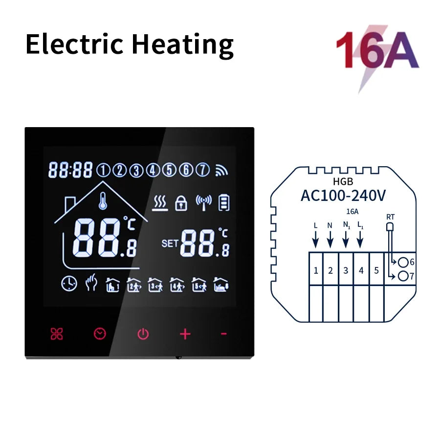WiFi Smart Thermostat Temperature Controller Tuya Smart Life For Floor Heating Electric/Water Gas Boiler Works With Alexa Alice