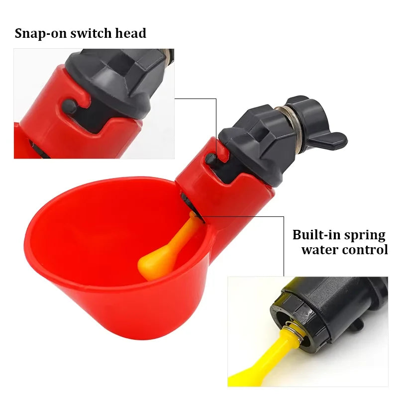 Tazas de Agua Automáticas para Pollos y Codornices