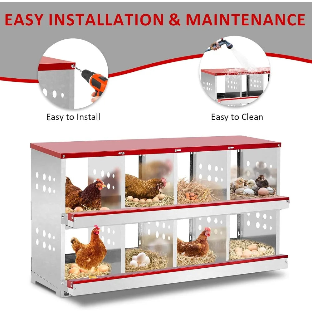 Caja de Nidificación para Gallinas 8 Compartimentos
