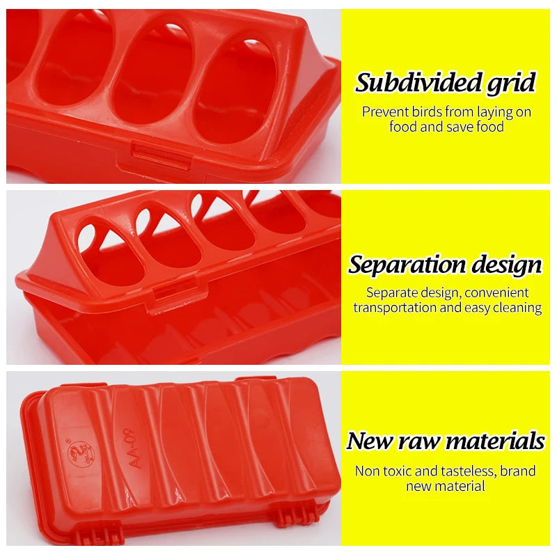 Poultry Double Row Ground Feeder, Chicken Bird Pigeon Flip-Top Anti-Spread Rearing Trough, Farm Breeding Feeding Bucket 20/30cm