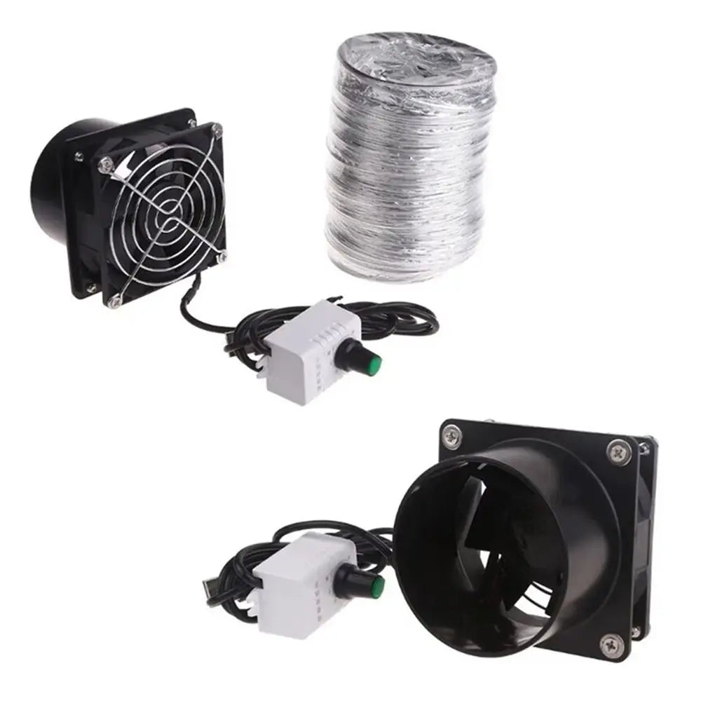 1Pcs Adjustable Speed USB Exhaust Fan Duct Air Ventilation with Pipe Air Blower Simple Mini Fume Absorber