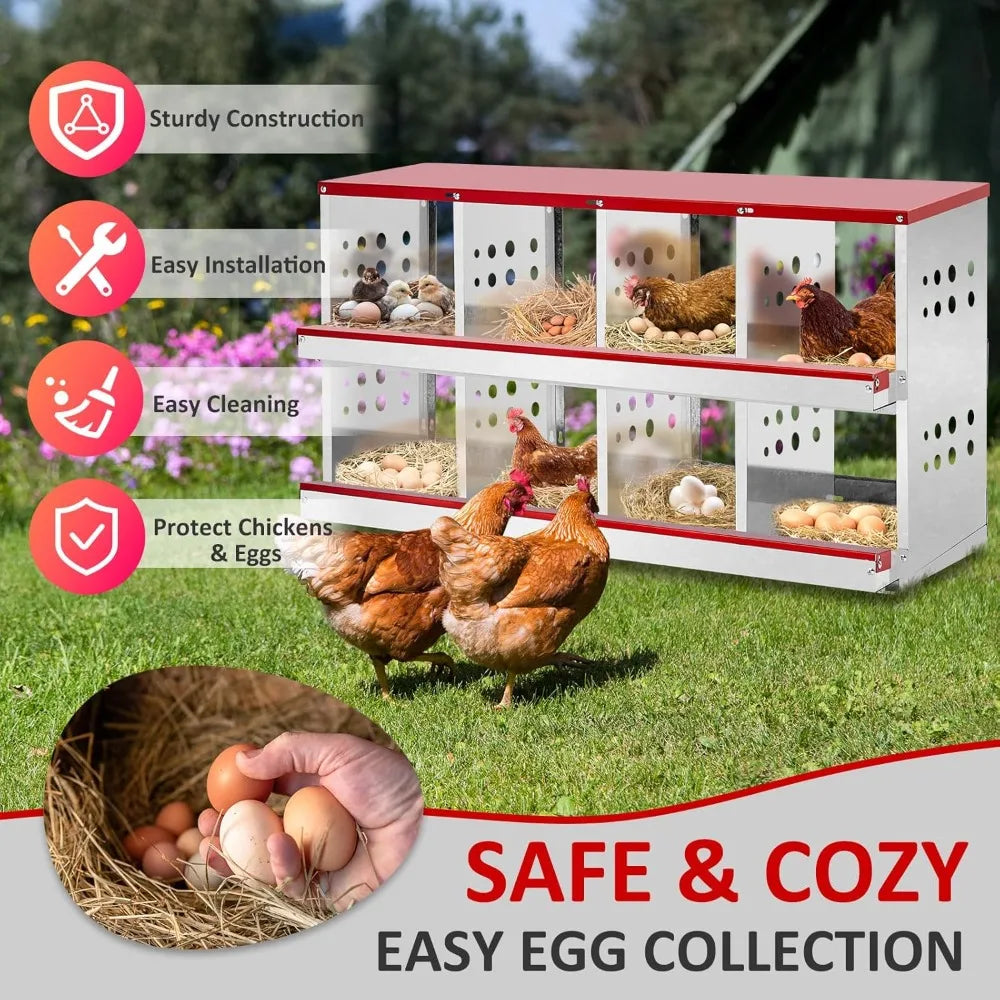 Caja de Nidificación para Gallinas 8 Compartimentos