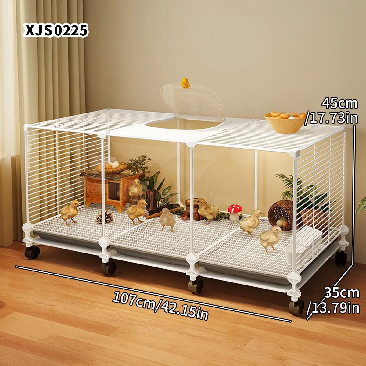 Jaula de Hierro para Codornices con Bandeja