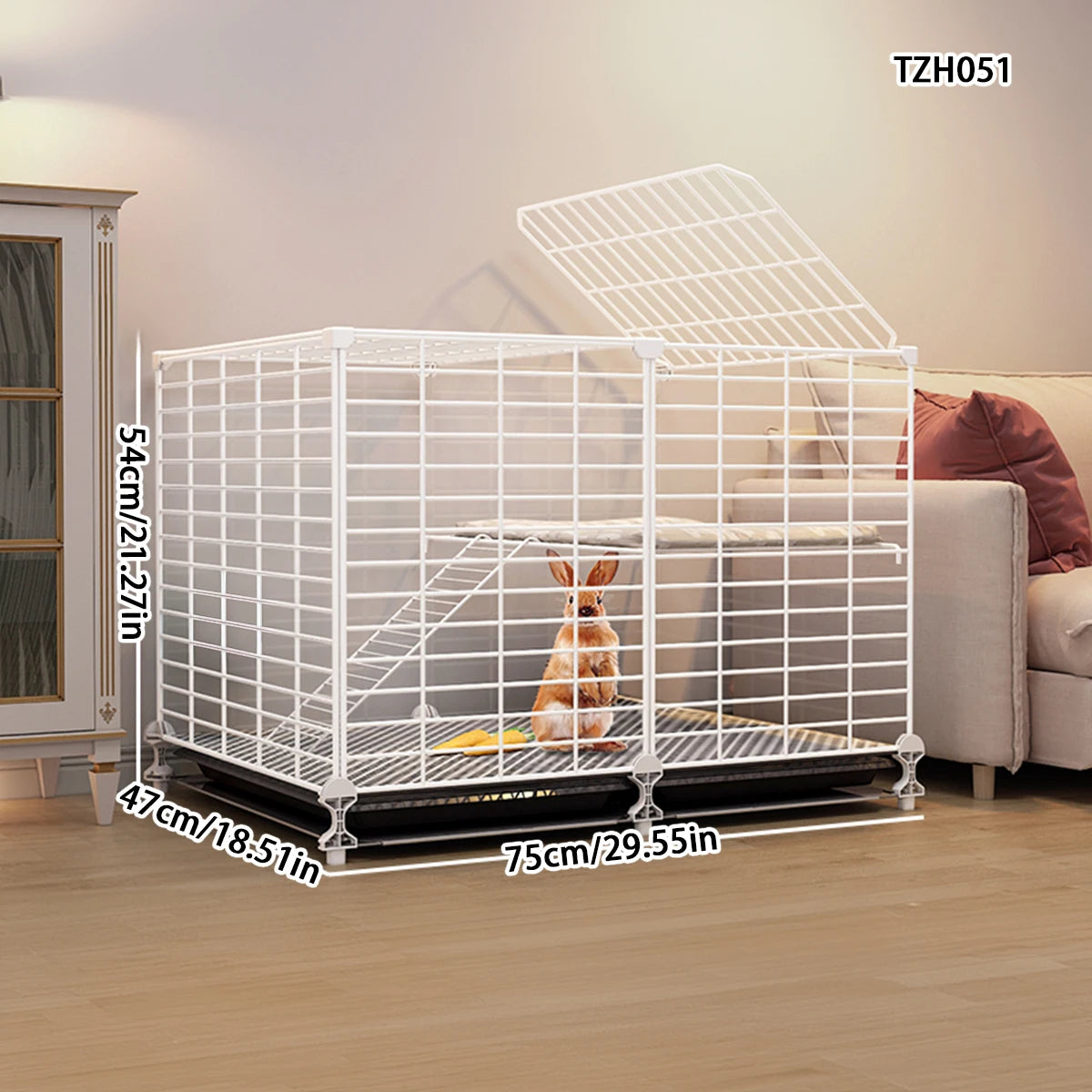 Jaula Doble para Conejos con Bandeja