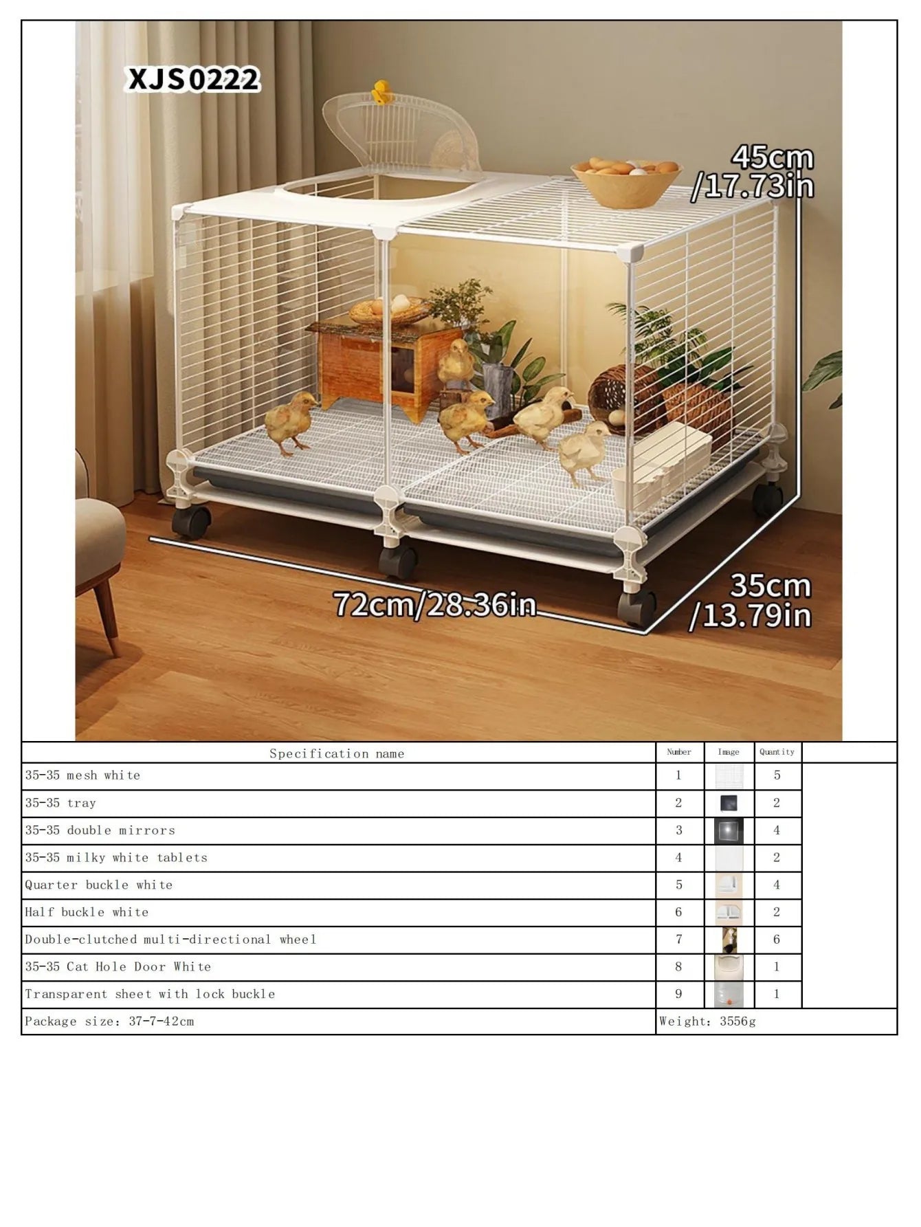 Jaula de Hierro para Codornices con Bandeja