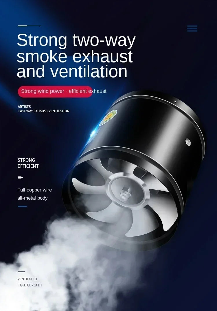 4''6''8'' Pipe kitchen toilet exhaust fan louver exhaust fan air ventilation ceiling booster Blower metal exhaust fan