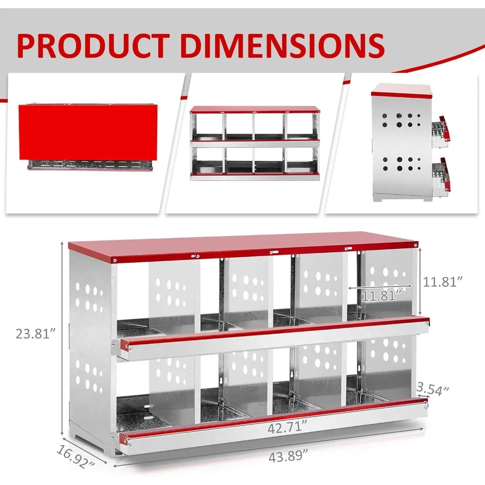 Caja de Nidificación para Gallinas 8 Compartimentos