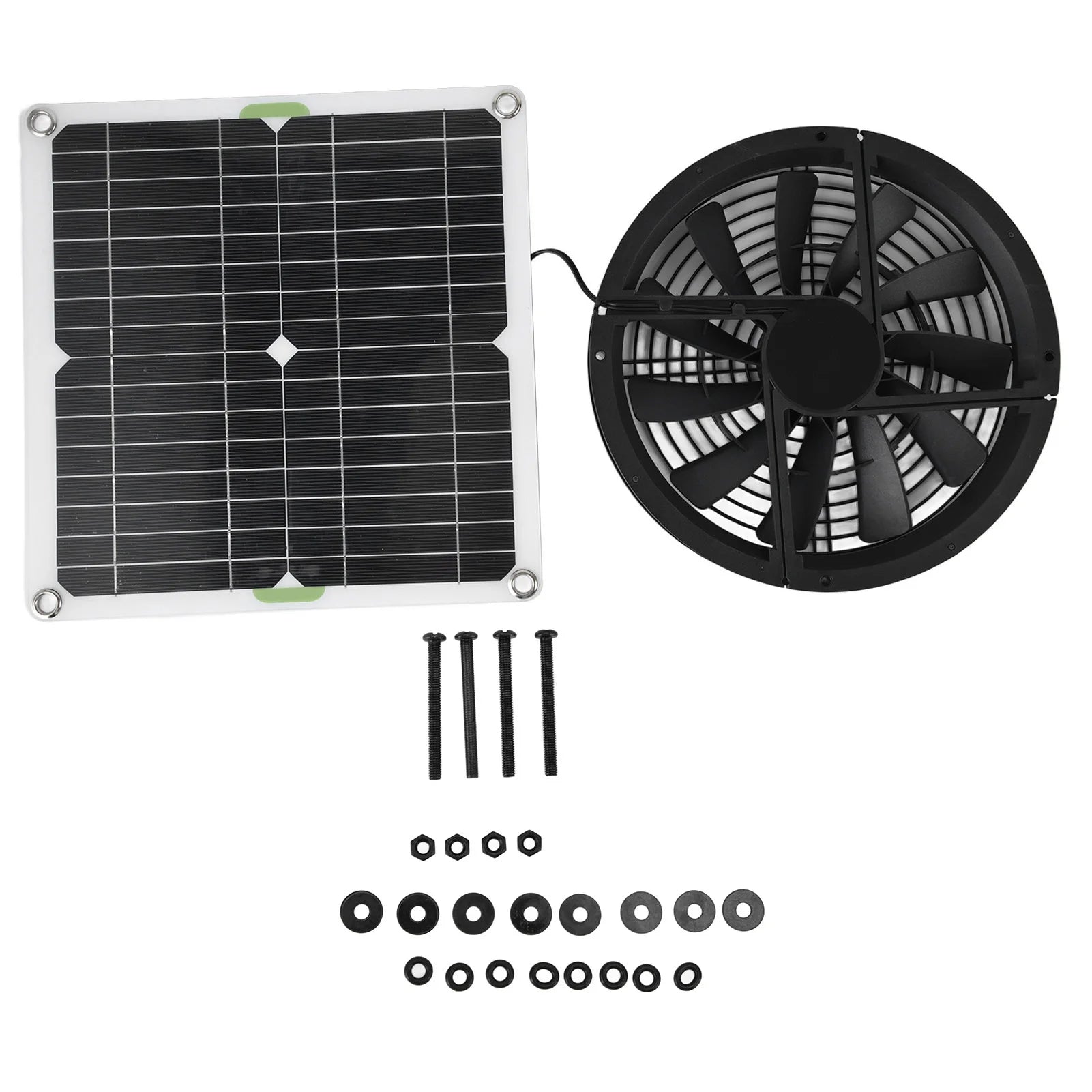 Kit Ventilador Solar 100W 10" para Gallinero e Invernadero