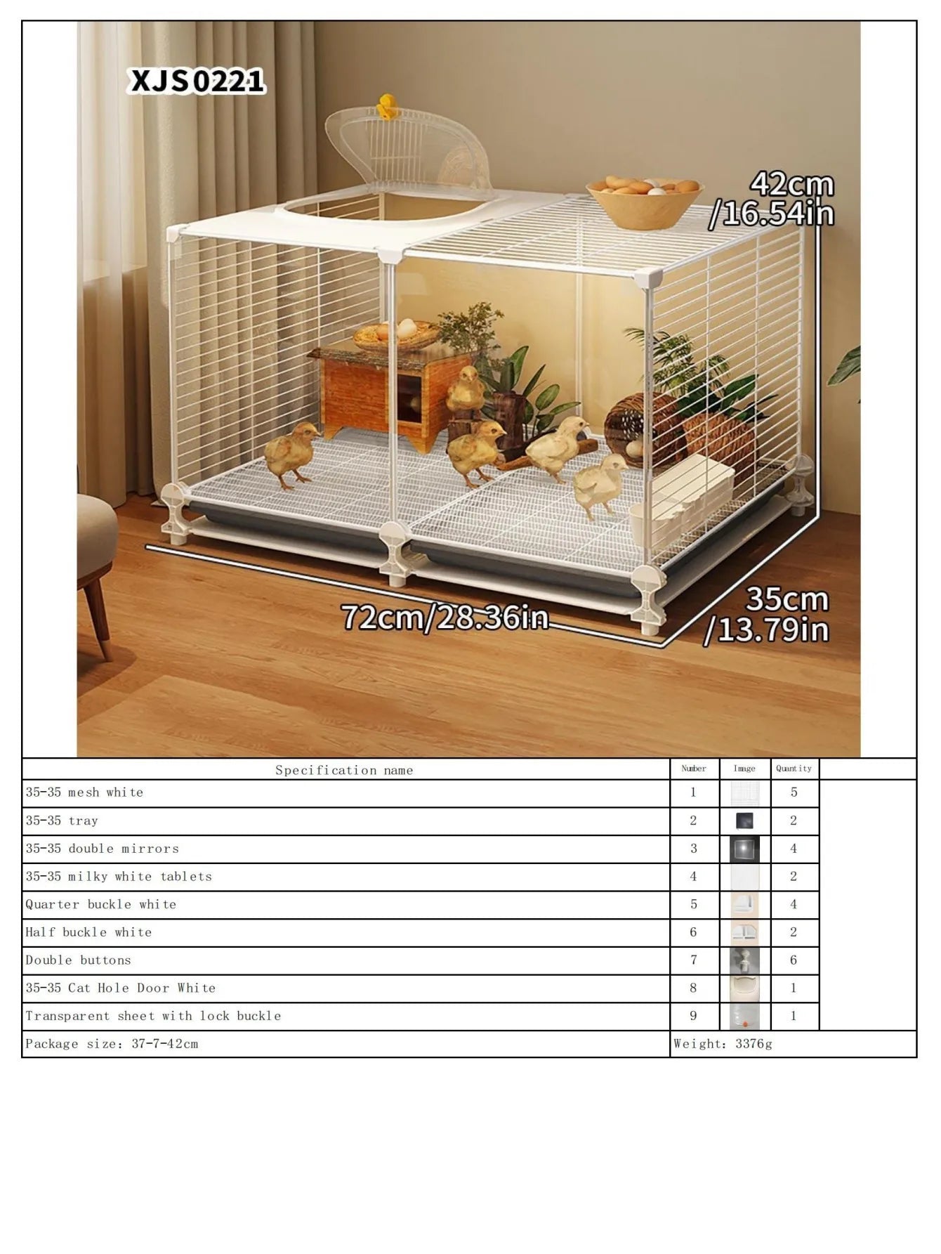 Jaula de Hierro para Codornices con Bandeja
