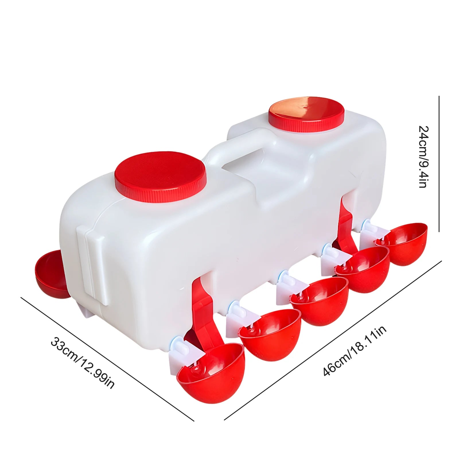 Bebedero Automático 10 kg para Pollos con 10 Vasos