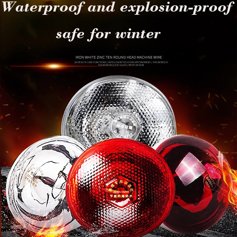 E27 Poultry Heating Lamp Breeding Bulb For Pigl High Quality 100/150/200/250/275W LED Light Pet Brooder Hatch Chick Heater Bulb