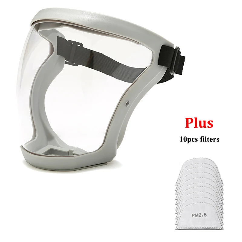 Full Face Shield Transparent Safety Mask with Filthers Oil-splash Proof Eye Facial Anti-fog Head Cover Work Protection Glasses