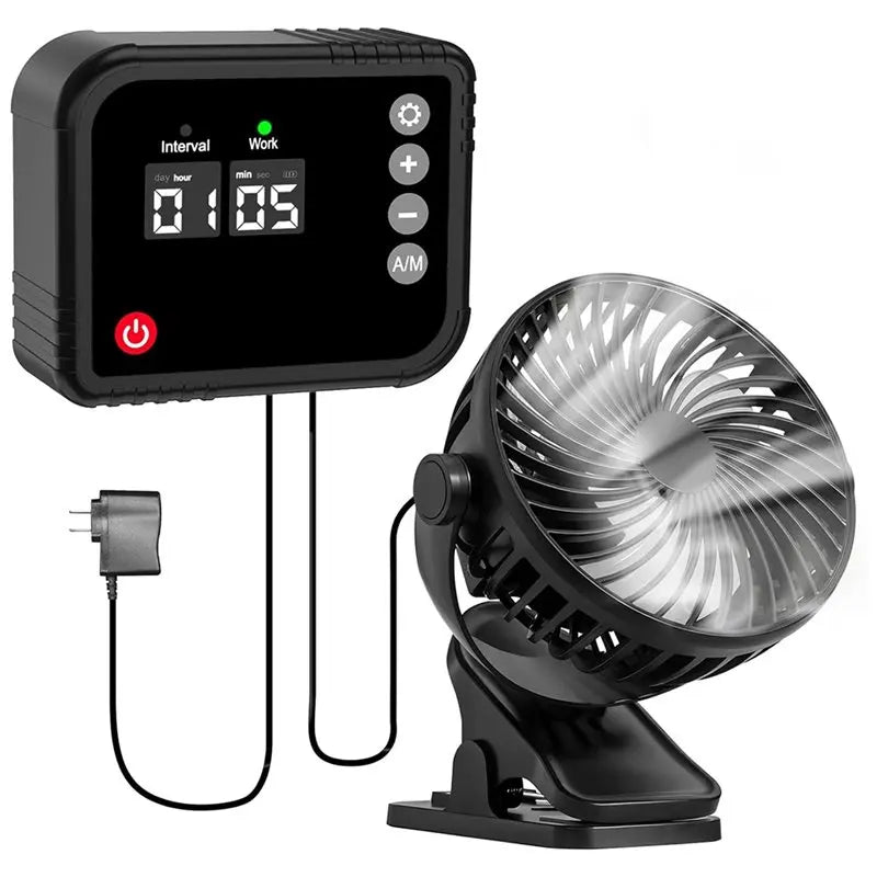 B59B Ventilador Eléctrico con Clip y Pantalla Digital 360°