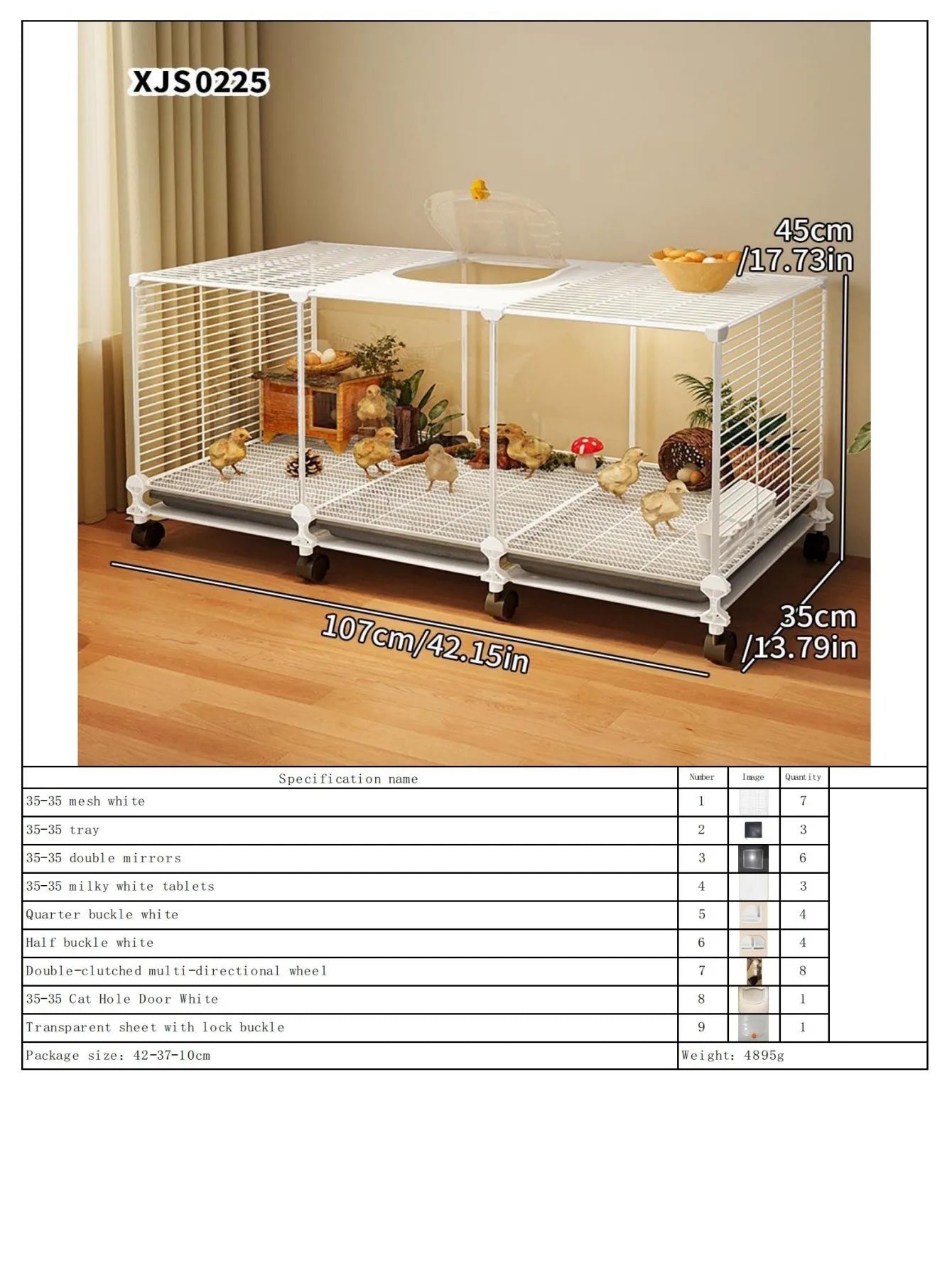 Jaula de Hierro para Codornices con Bandeja