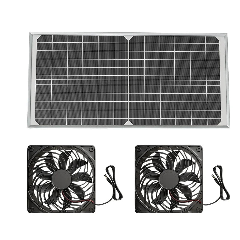 Ventilador Dual 12V para Gallinero, Invernadero y Casa de Mascotas