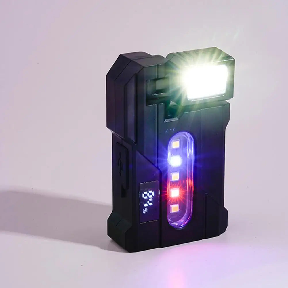 Portable Flashlight Ajustable-angle Magnetic Rechargeable Multifunctional Flashlights Outdoor Red and Blue Warning Work Lights