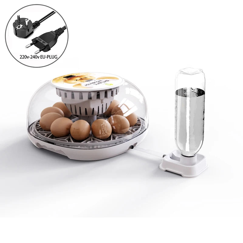Incubadora de huevos de ganso y pollo pequeño para el hogar, agregue automáticamente el agua, Control inteligente de temperatura, 12 incubadoras