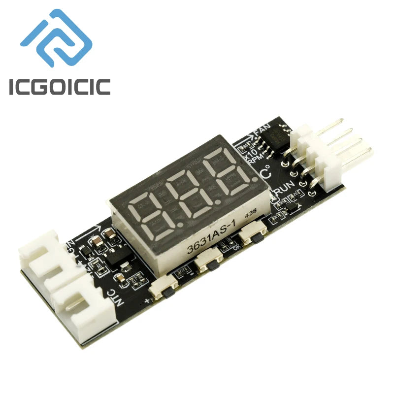 12V 4-Wire PWM Fan Controller – Temperature-Controlled Speed Regulator with Digital Display & 3A On/Off Switch