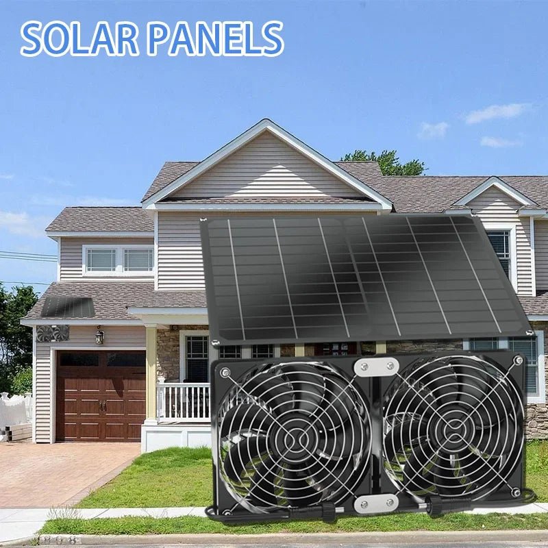 Extractor Solar Doble para Gallinero 12V Ventilación