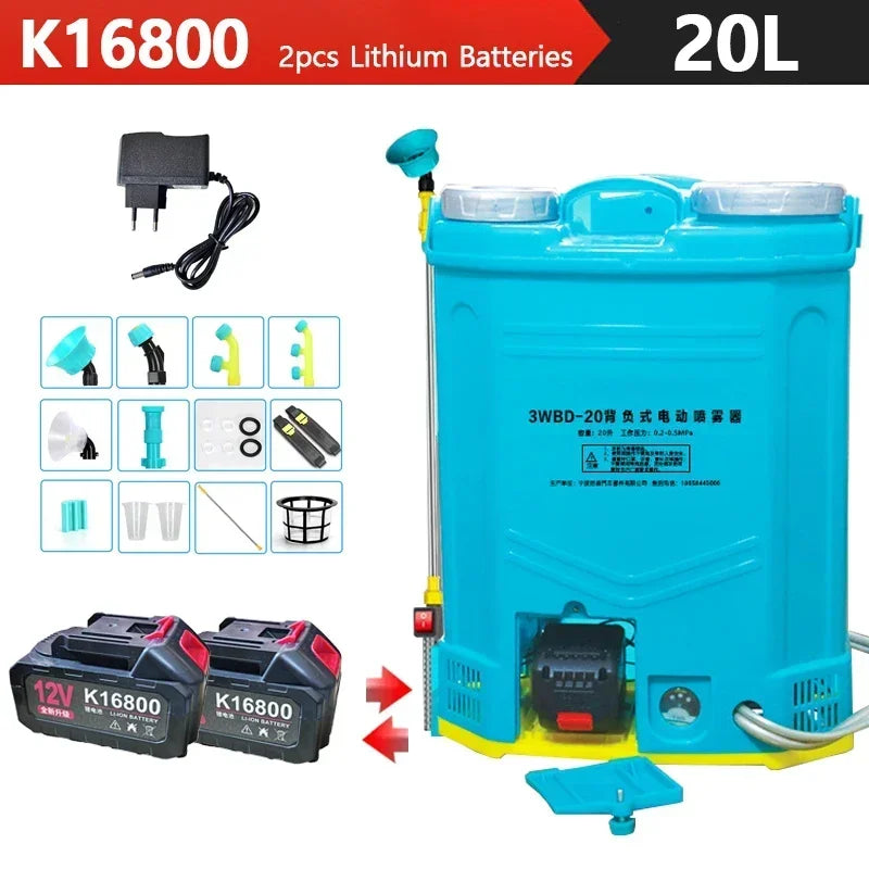 Pulverizador Eléctrico Mochila 20L con Batería de Litio para Gallineros