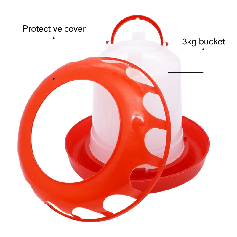 1Kg/3Kg Poultry Automatic Drinking Bucket Quail Pigeon Feeder Chicken Feeding Water Poultry Animal Feeding Tool Supply