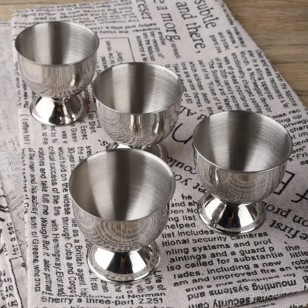 Egg Cups Set Stainless Steel Hard Soft Boiled Egg Tray Holder for Breakfast Brunch Kitchenware Christmas Gift Set Kitchen Tools