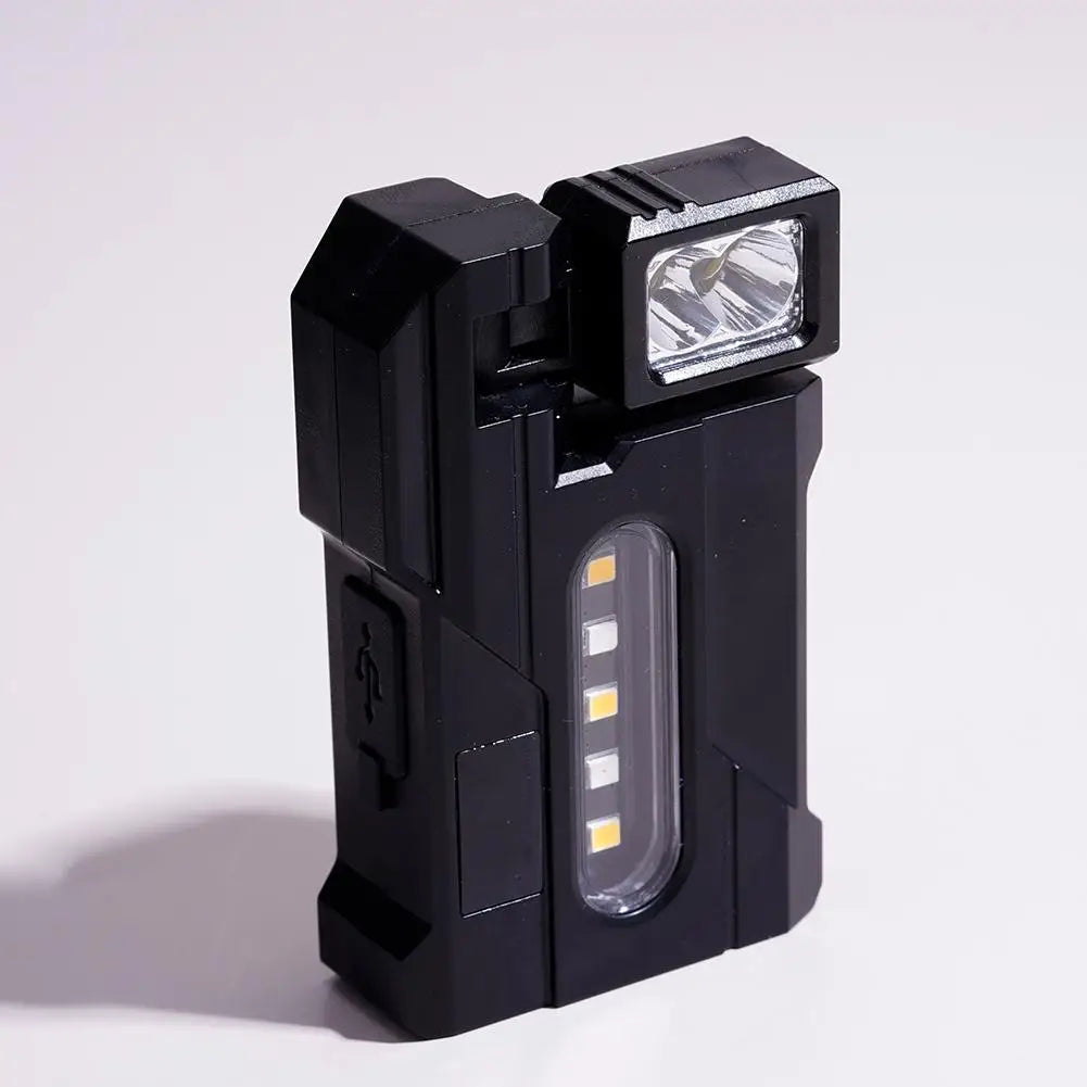 Portable Flashlight Ajustable-angle Magnetic Rechargeable Multifunctional Flashlights Outdoor Red and Blue Warning Work Lights