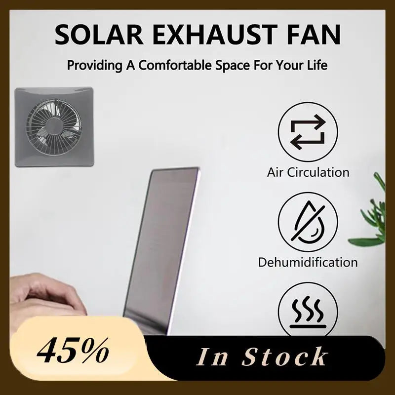 Ventilador Solar Silencioso 4" 8W para Gallineros e Invernaderos