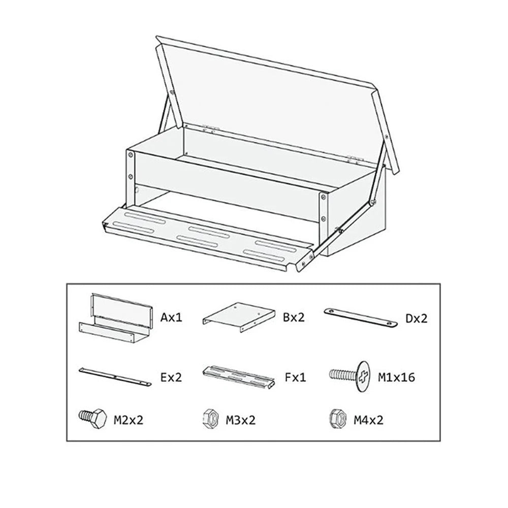Comedero para Pollos con Tapa Resistente a la Intemperie, a Prueba de Ratas, Comedero Metálico para Pollos, Patos y Gansos