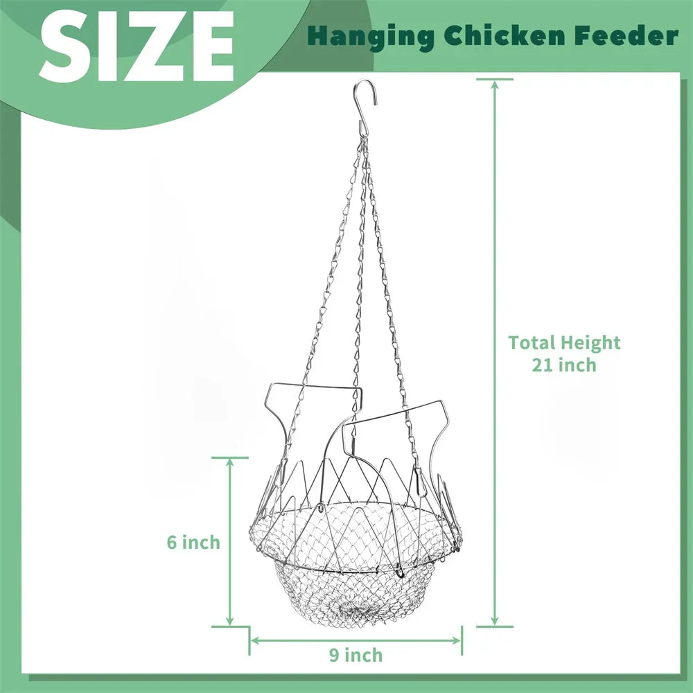 Comedero Colgante de Acero Inoxidable para Aves