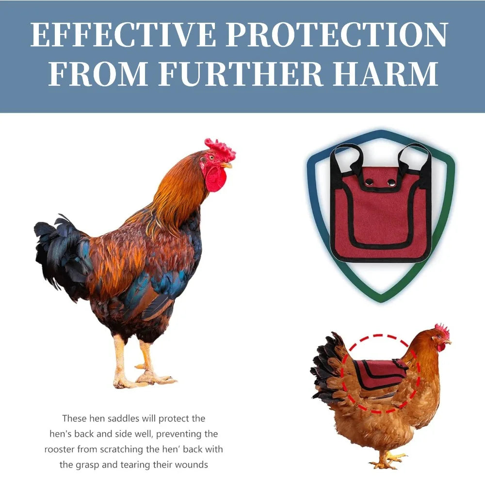 Sillín Protector Ajustable para Gallinas Chaqueta Plumas