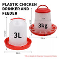 3kg+3L Poultry Feeder And Waterer Water Food Dispenser Automatic Chicken Birds Chick Waterer Feeding Bucket Container Supply