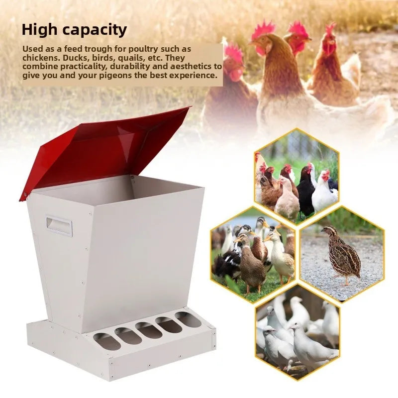 Comedero Vertical Automático de Acero para Pollos