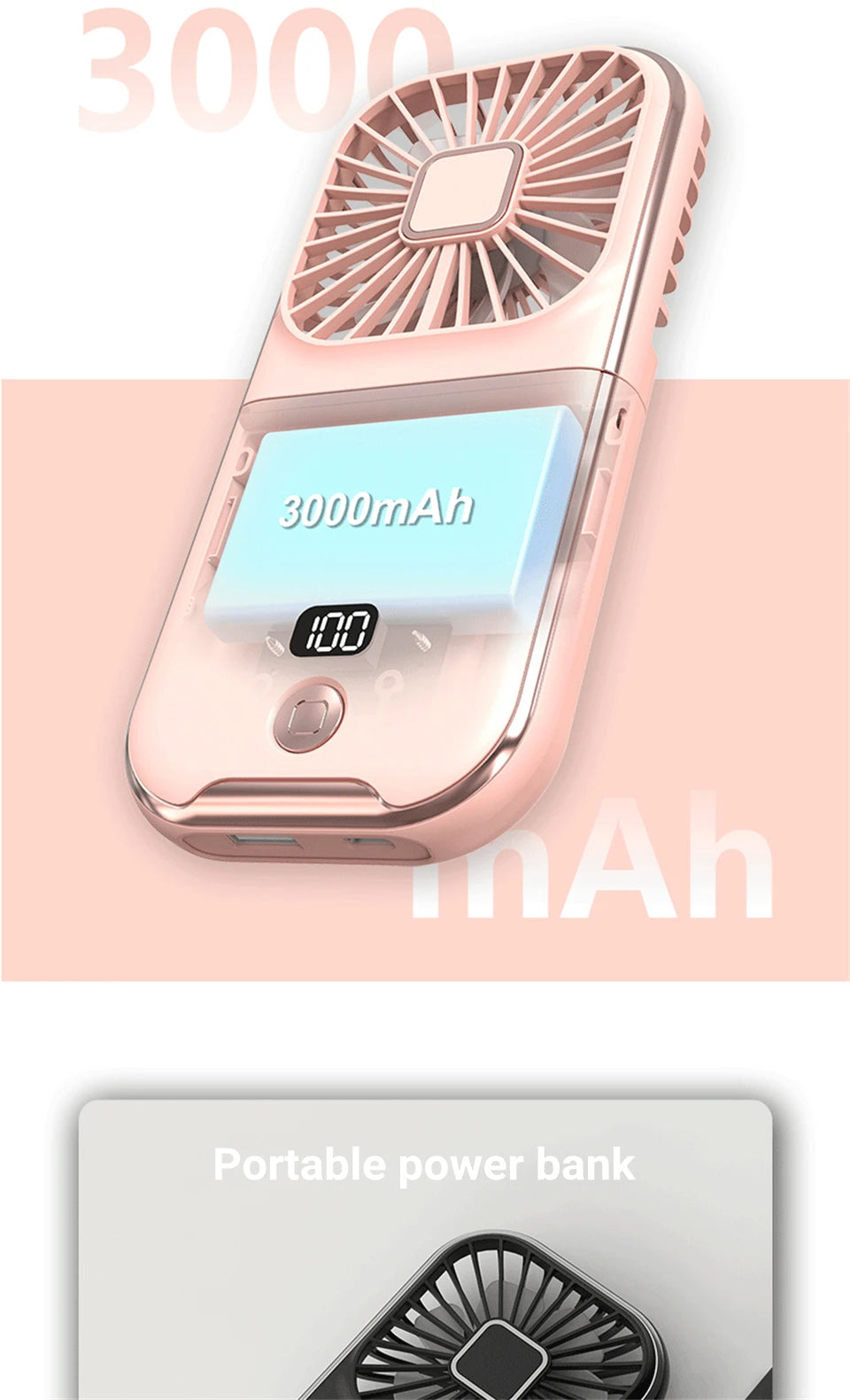 Foldable Hanging Neck Fan Cooling Desktop Refrigeration Handheld USB Mini Fan Camping Mute Ventilador Air Cooler for Sports